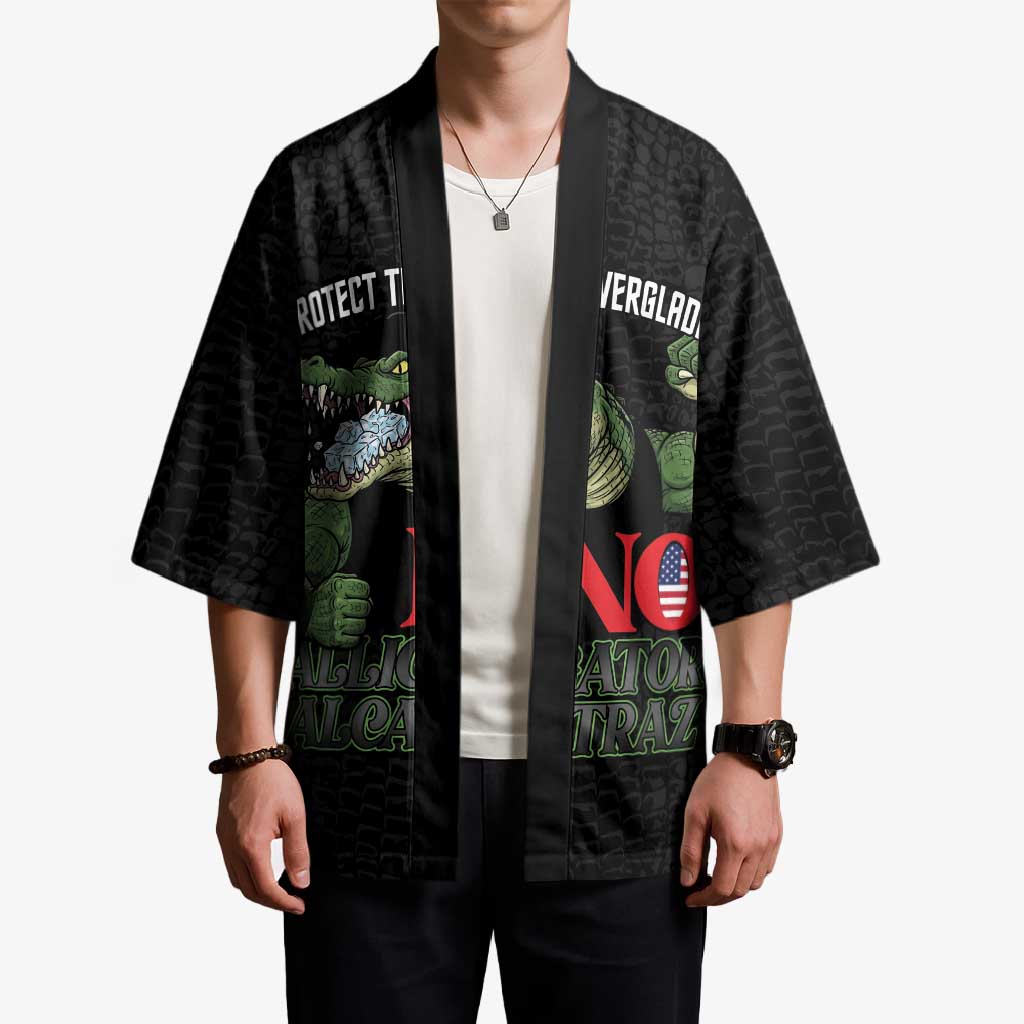 Protect The Everglades Kimono Gator No Alligator Alcatraz - Wonder Print Shop