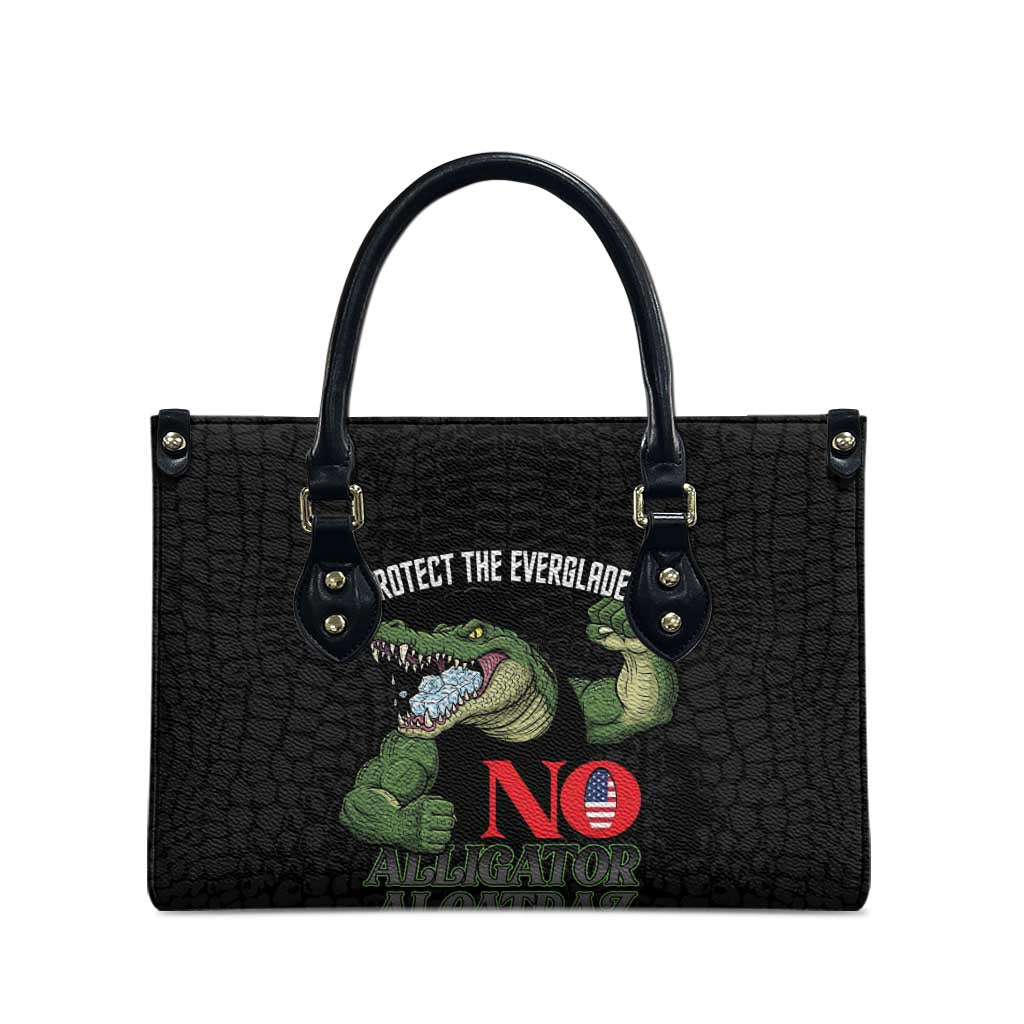 Protect The Everglades Leather Bag Gator No Alligator Alcatraz - Wonder Print Shop