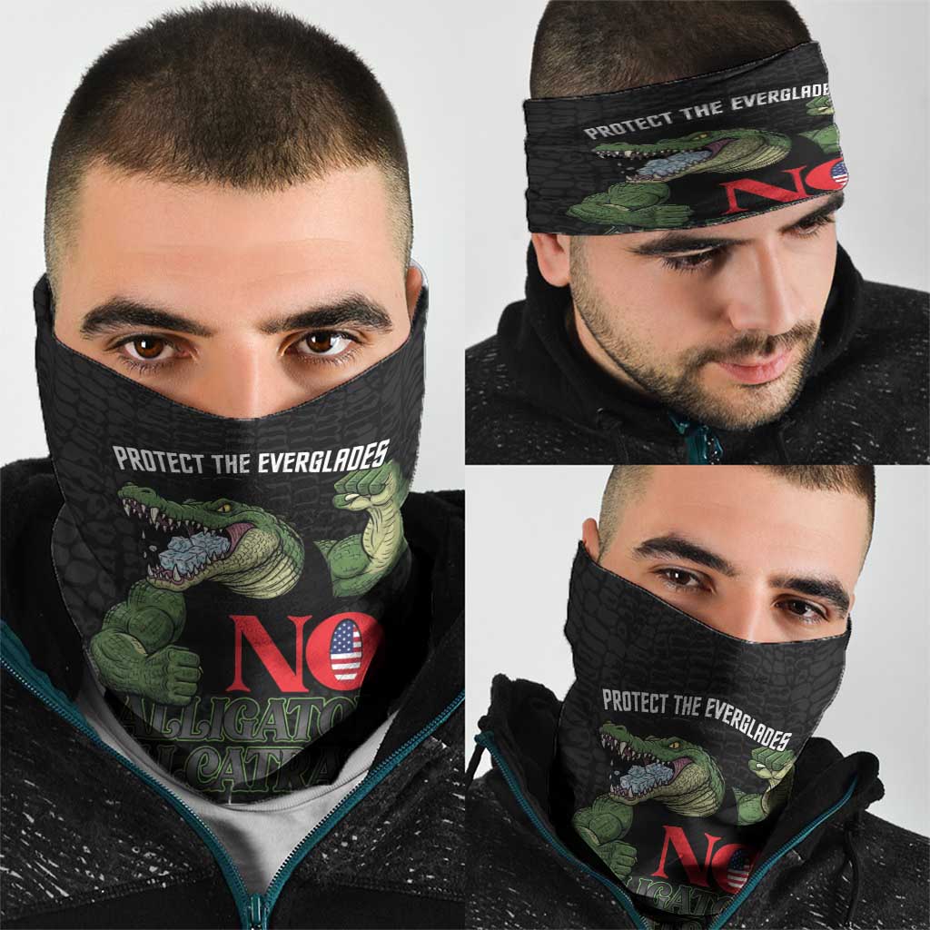 Protect The Everglades Neck Gaiter Gator No Alligator Alcatraz - Wonder Print Shop