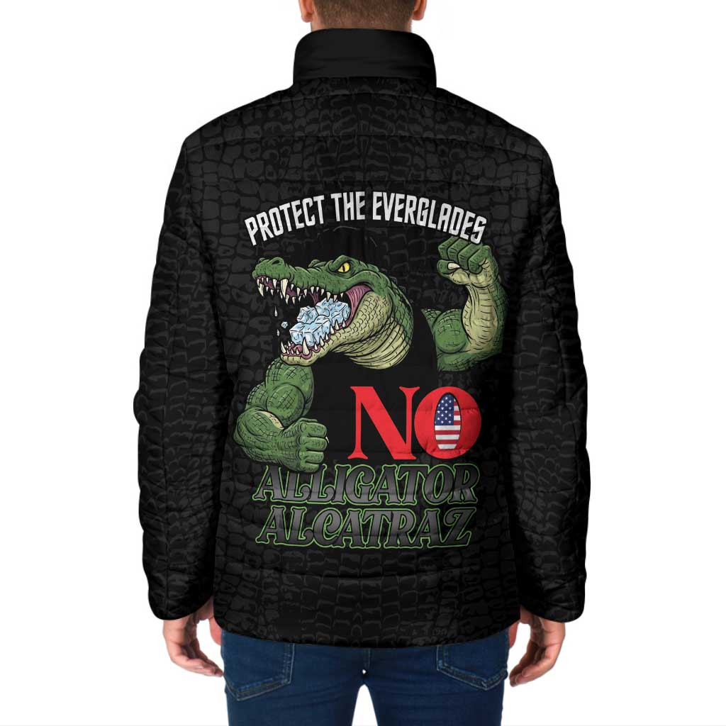 Protect The Everglades Padded Jacket Gator No Alligator Alcatraz - Wonder Print Shop