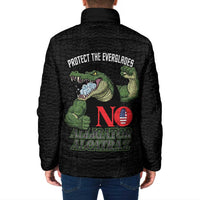 Protect The Everglades Padded Jacket Gator No Alligator Alcatraz - Wonder Print Shop