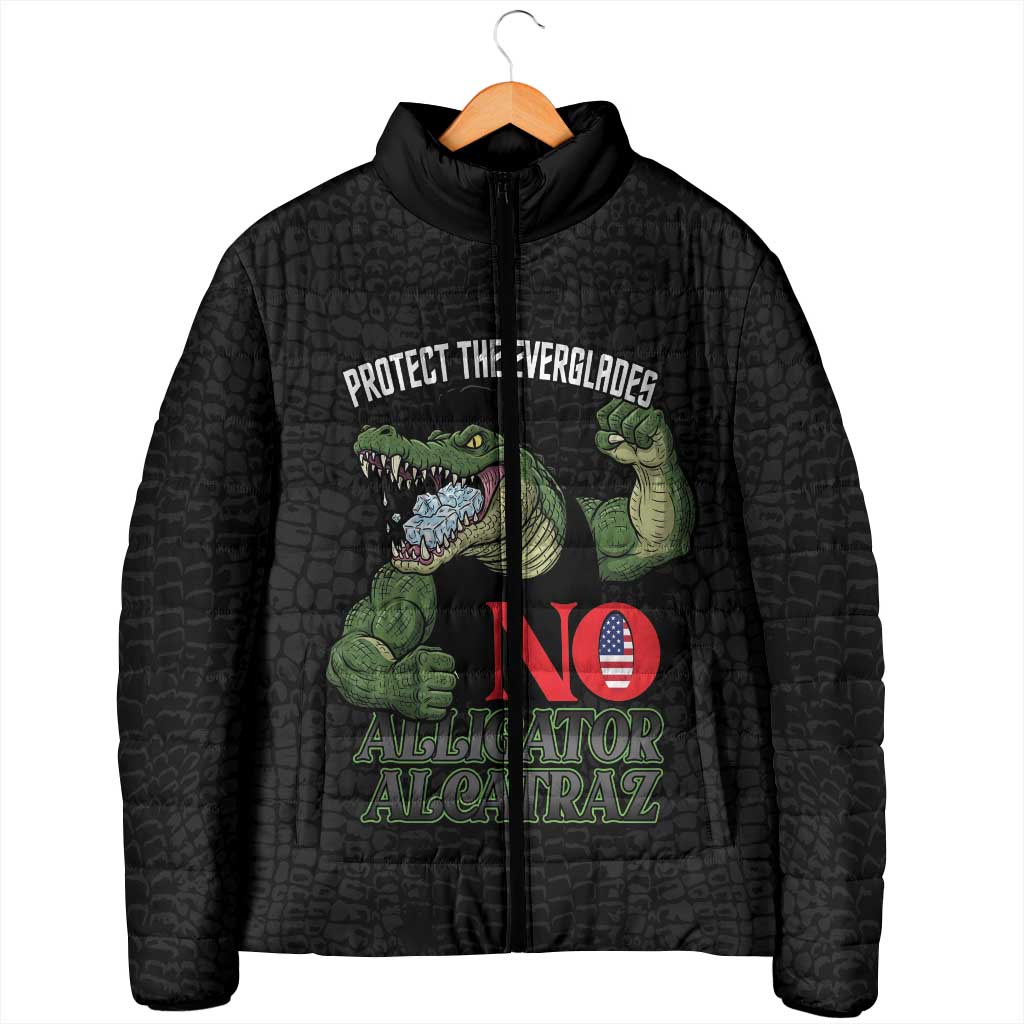 Protect The Everglades Padded Jacket Gator No Alligator Alcatraz - Wonder Print Shop