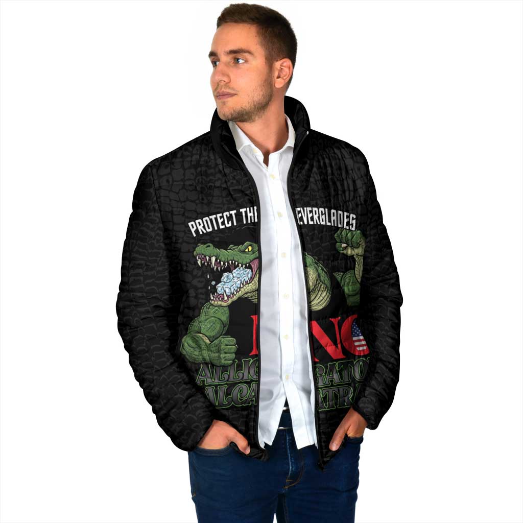 Protect The Everglades Padded Jacket Gator No Alligator Alcatraz - Wonder Print Shop