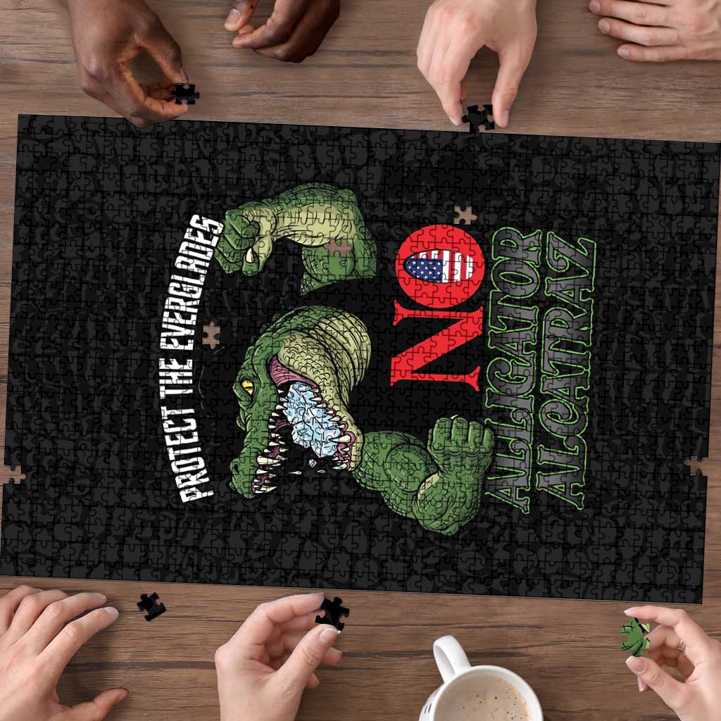 Protect The Everglades Puzzle Gator No Alligator Alcatraz - Wonder Print Shop