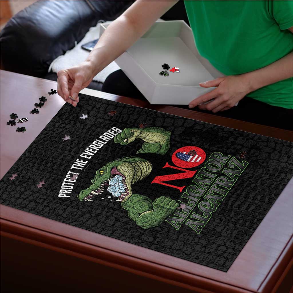 Protect The Everglades Puzzle Gator No Alligator Alcatraz - Wonder Print Shop