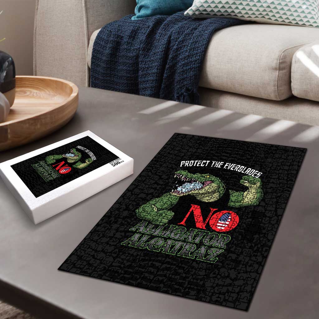 Protect The Everglades Puzzle Gator No Alligator Alcatraz - Wonder Print Shop