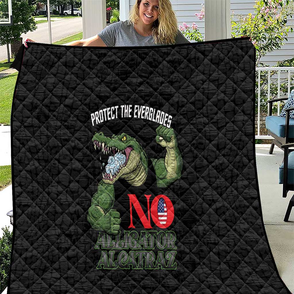 Protect The Everglades Quilt Gator No Alligator Alcatraz - Wonder Print Shop
