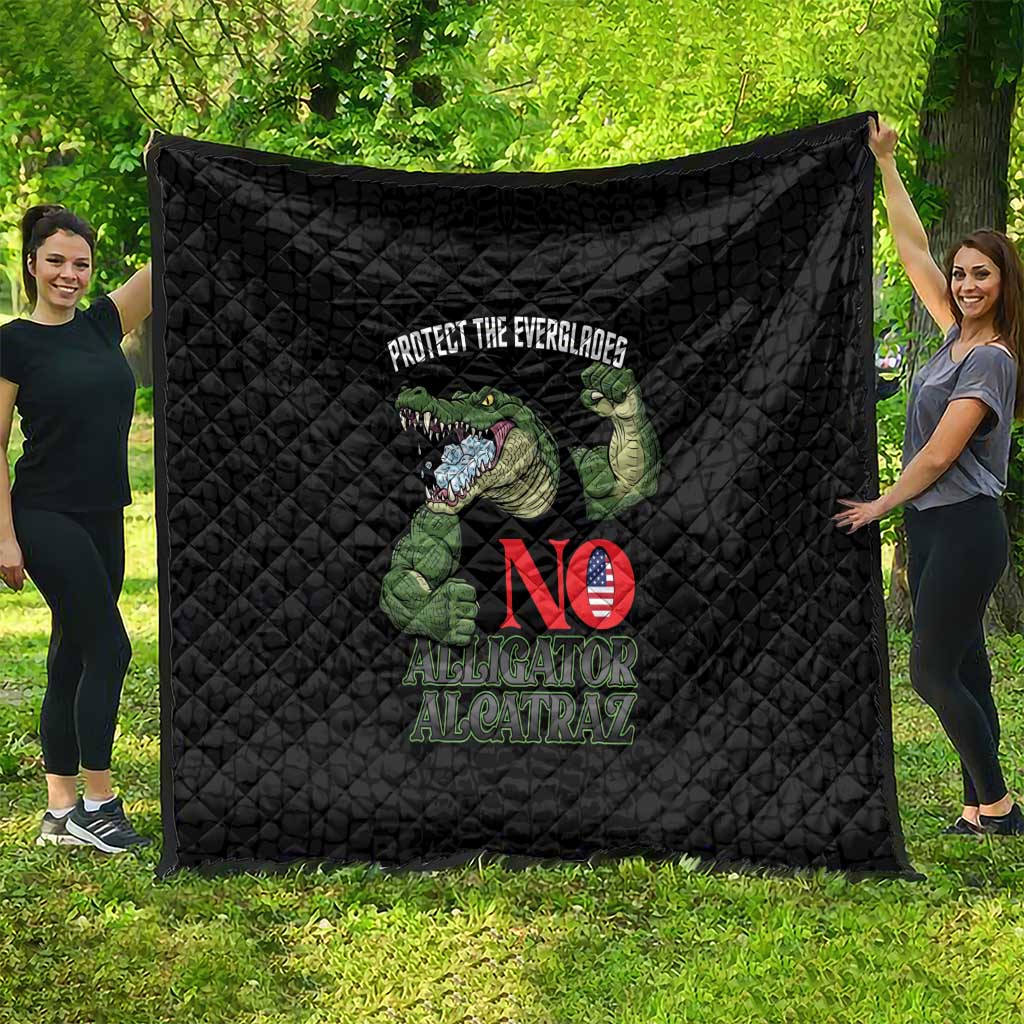 Protect The Everglades Quilt Gator No Alligator Alcatraz - Wonder Print Shop