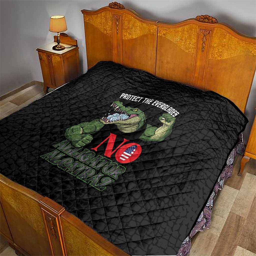 Protect The Everglades Quilt Gator No Alligator Alcatraz - Wonder Print Shop