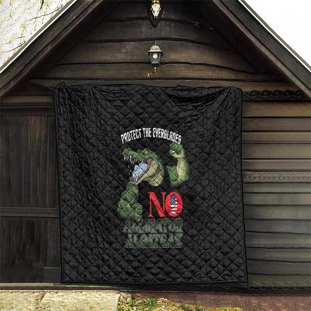 Protect The Everglades Quilt Gator No Alligator Alcatraz - Wonder Print Shop