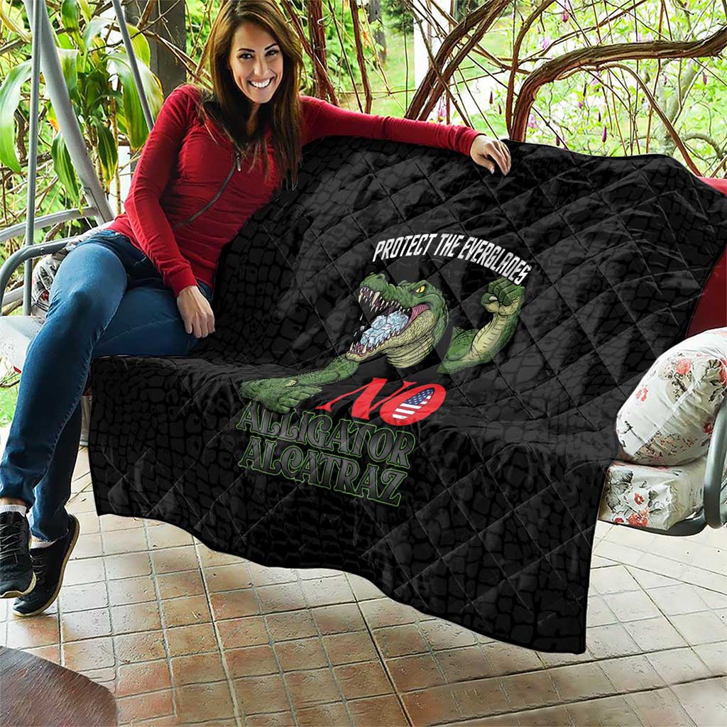 Protect The Everglades Quilt Gator No Alligator Alcatraz - Wonder Print Shop