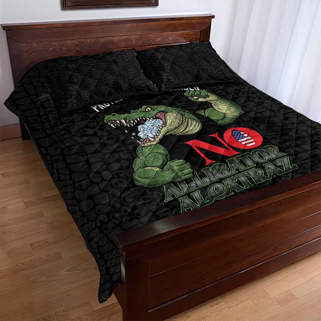 Protect The Everglades Quilt Bed Set Gator No Alligator Alcatraz - Wonder Print Shop