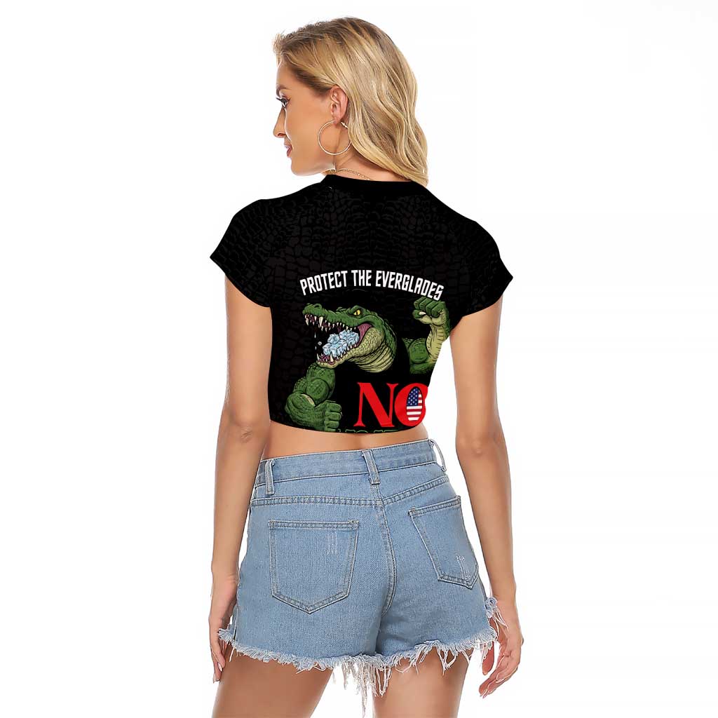 Protect The Everglades Raglan Cropped T Shirt Gator No Alligator Alcatraz - Wonder Print Shop