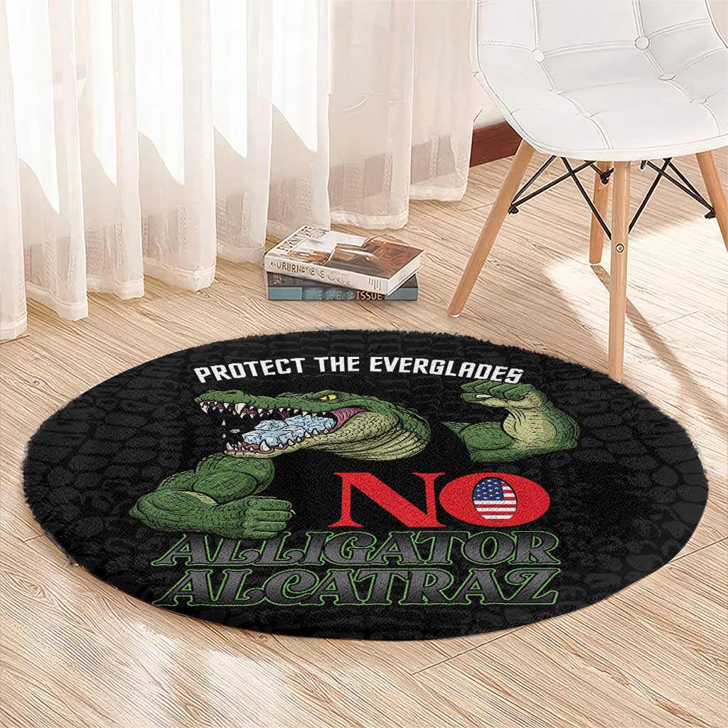 Protect The Everglades Round Carpet Gator No Alligator Alcatraz - Wonder Print Shop