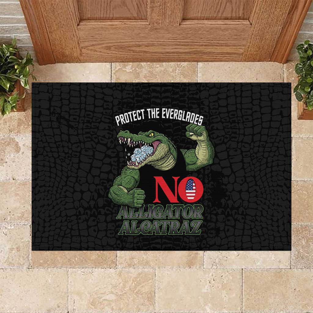 Protect The Everglades Rubber Doormat Gator No Alligator Alcatraz - Wonder Print Shop