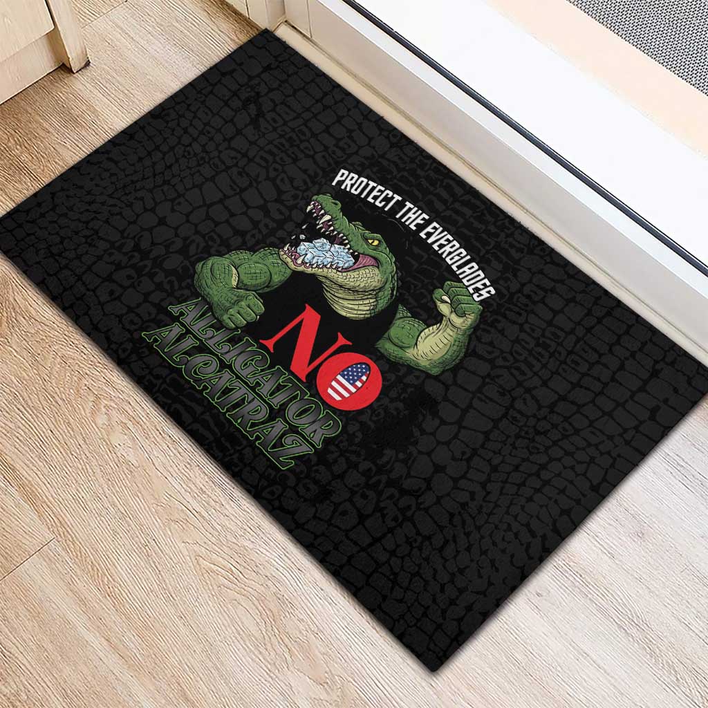 Protect The Everglades Rubber Doormat Gator No Alligator Alcatraz - Wonder Print Shop