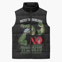 Protect The Everglades Sleeveless Puffer Jacket Gator No Alligator Alcatraz - Wonder Print Shop