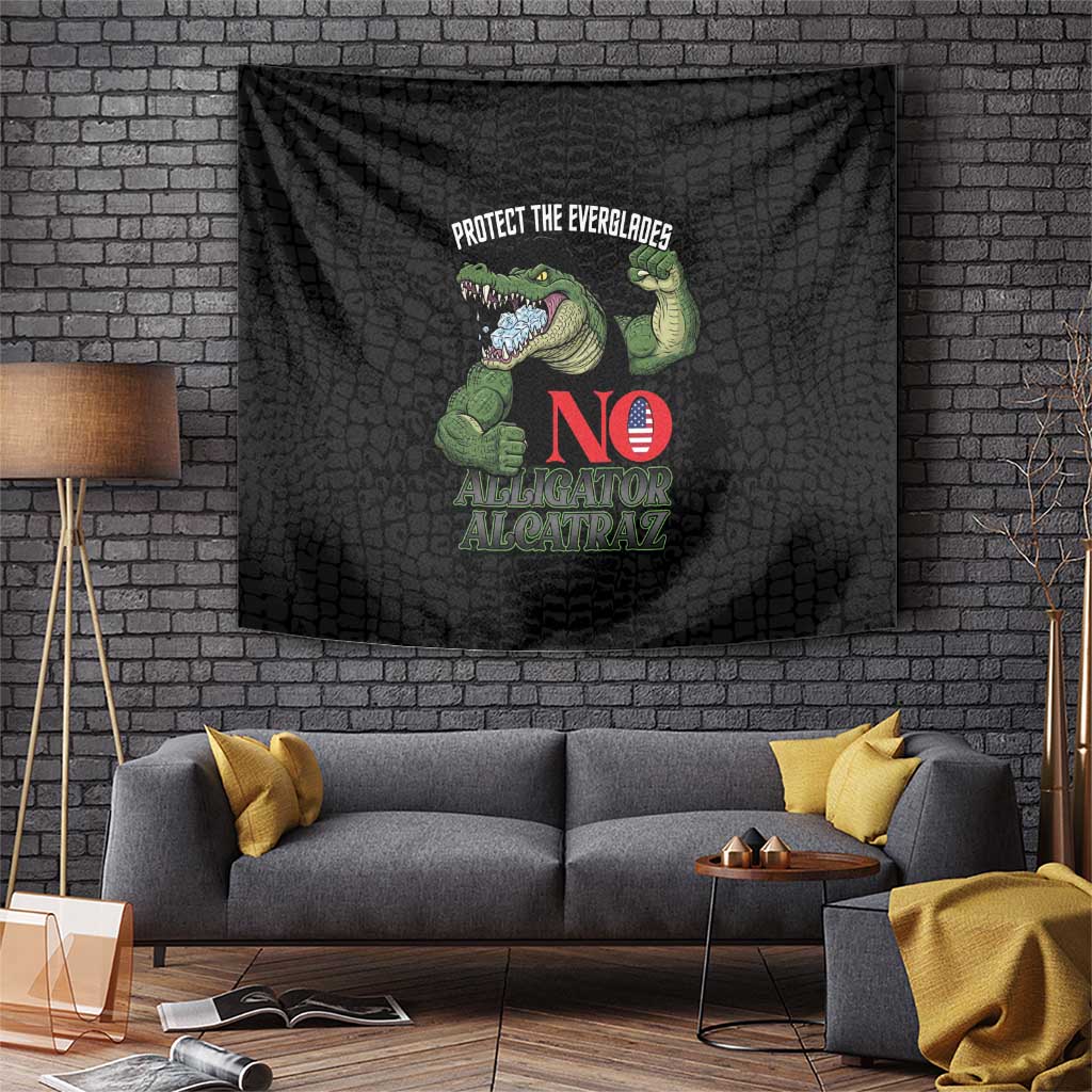 Protect The Everglades Tapestry Gator No Alligator Alcatraz - Wonder Print Shop