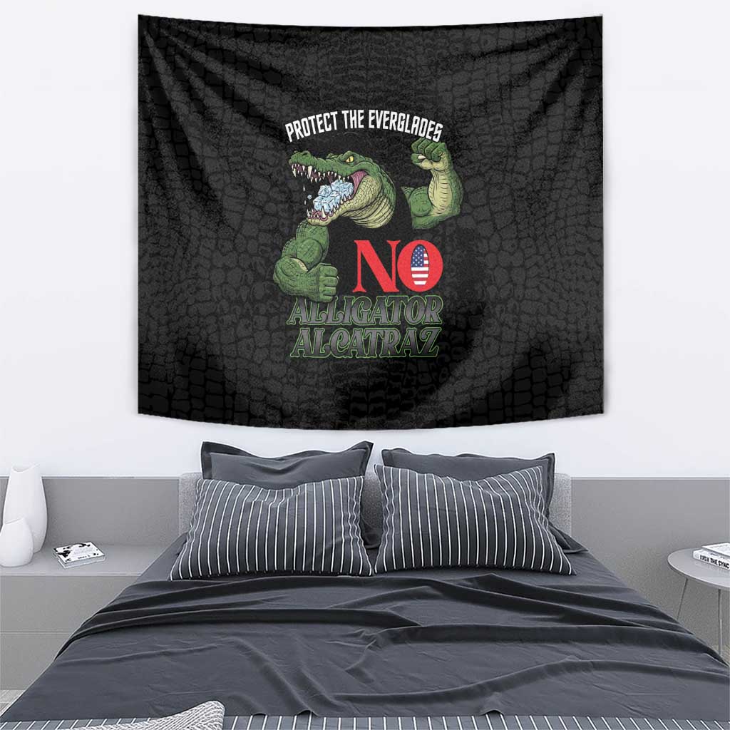 Protect The Everglades Tapestry Gator No Alligator Alcatraz - Wonder Print Shop