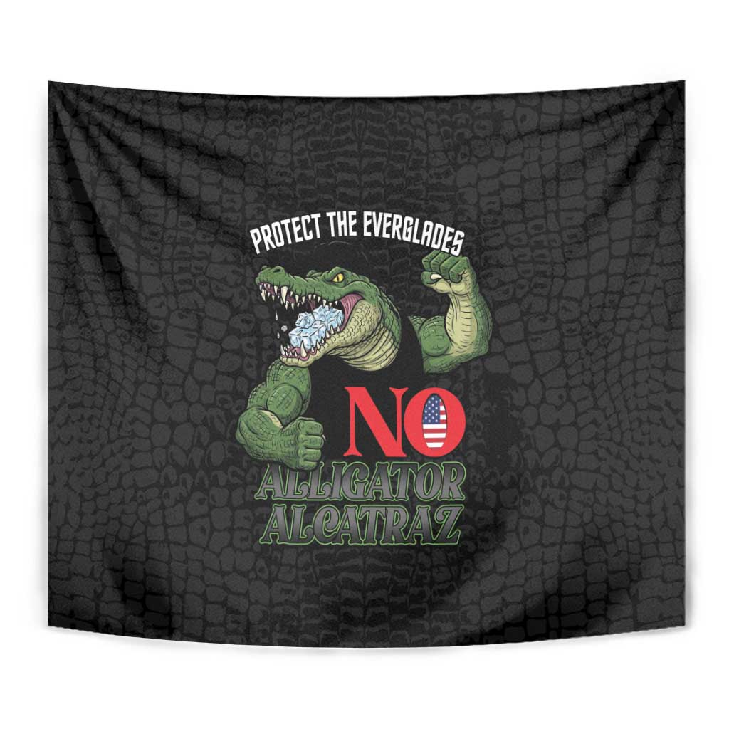 Protect The Everglades Tapestry Gator No Alligator Alcatraz - Wonder Print Shop