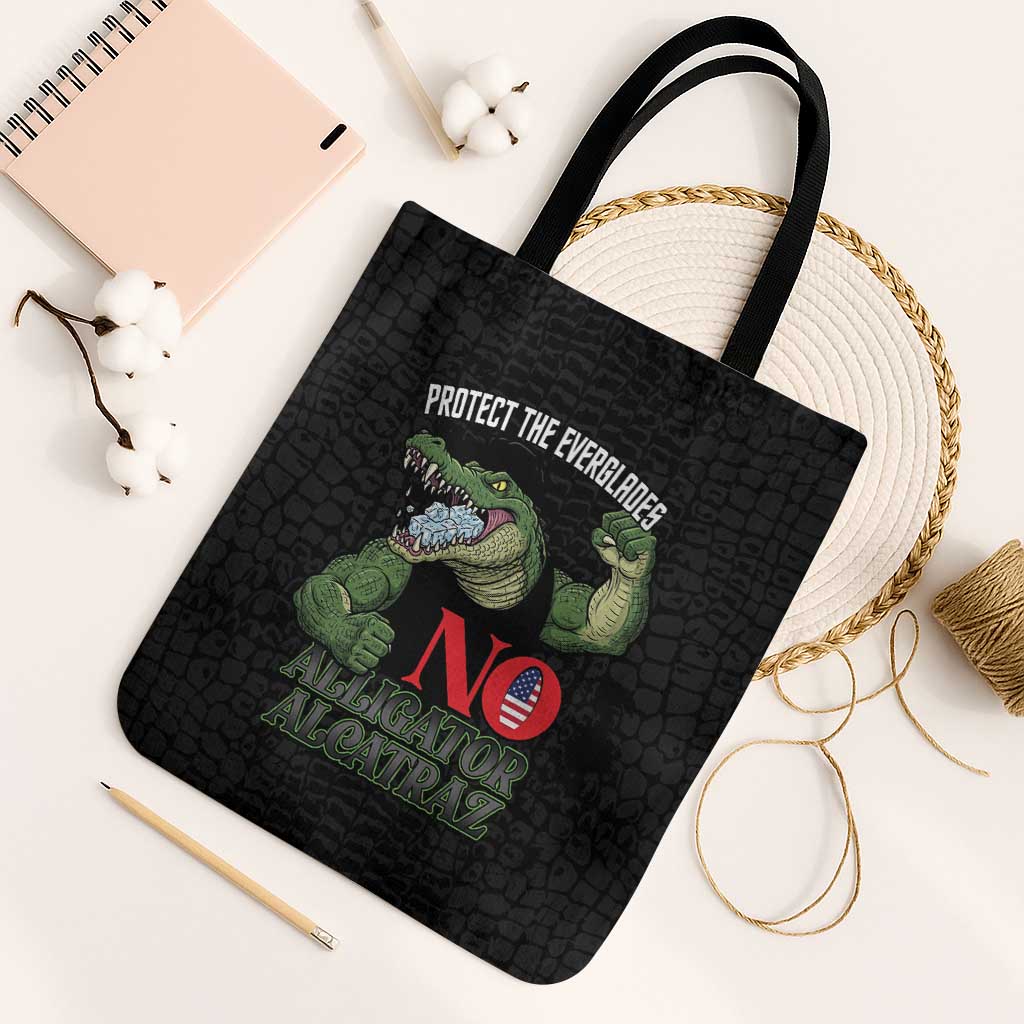 Protect The Everglades Tote Bag Gator No Alligator Alcatraz - Wonder Print Shop