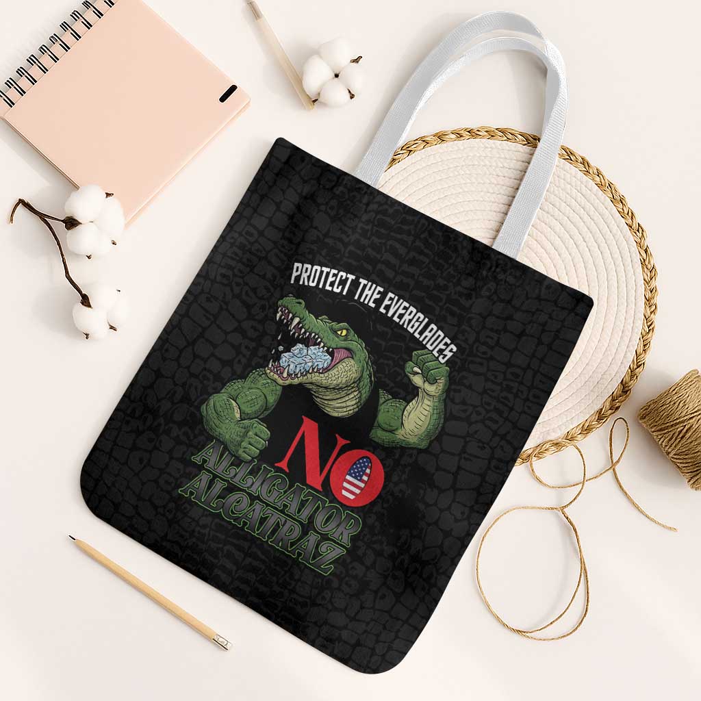 Protect The Everglades Tote Bag Gator No Alligator Alcatraz - Wonder Print Shop