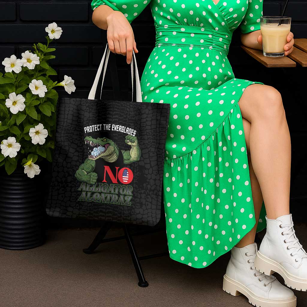 Protect The Everglades Tote Bag Gator No Alligator Alcatraz - Wonder Print Shop