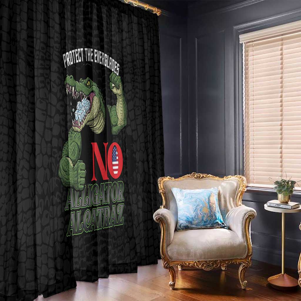 Protect The Everglades Window Curtain Gator No Alligator Alcatraz - Wonder Print Shop