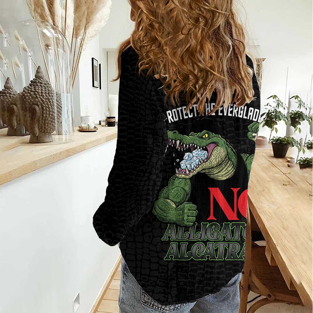 Protect The Everglades Women Casual Shirt Gator No Alligator Alcatraz - Wonder Print Shop