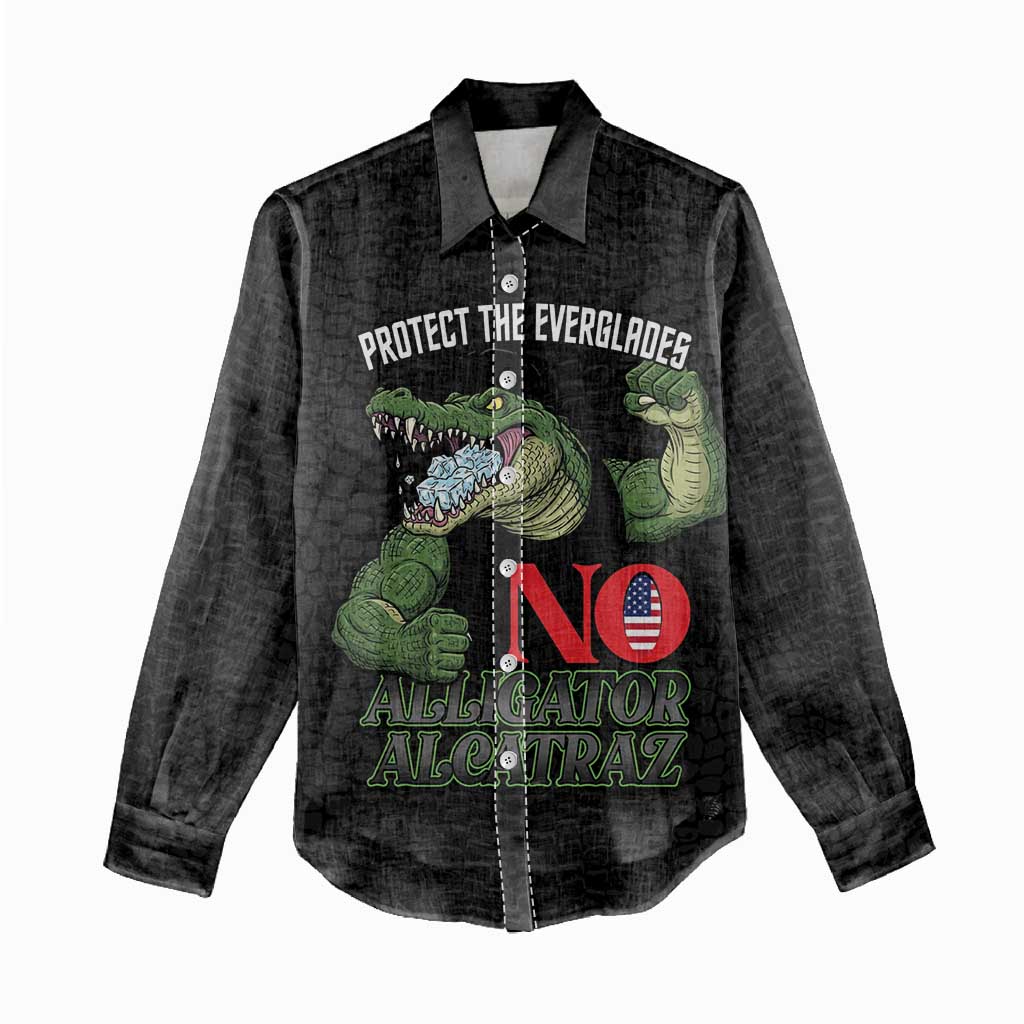 Protect The Everglades Women Casual Shirt Gator No Alligator Alcatraz - Wonder Print Shop