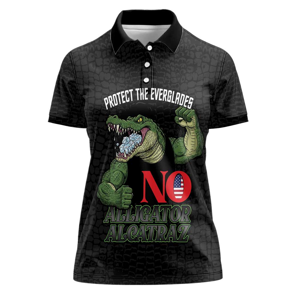 Protect The Everglades Women Polo Shirt Gator No Alligator Alcatraz - Wonder Print Shop