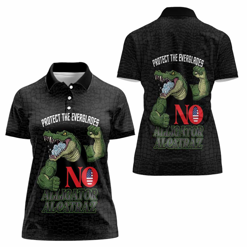 Protect The Everglades Women Polo Shirt Gator No Alligator Alcatraz - Wonder Print Shop