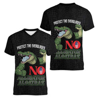 Protect The Everglades Women V-Neck T-Shirt Gator No Alligator Alcatraz - Wonder Print Shop