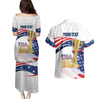 Personalized United States Soccer Couples Matching Puletasi and Hawaiian Shirt 2025 USA Champions - Wonder Print Shop
