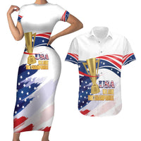 Personalized United States Soccer Couples Matching Short Sleeve Bodycon Dress and Hawaiian Shirt 2025 USA Champions - Wonder Print Shop
