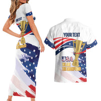 Personalized United States Soccer Couples Matching Short Sleeve Bodycon Dress and Hawaiian Shirt 2025 USA Champions - Wonder Print Shop
