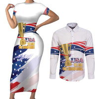 Personalized United States Soccer Couples Matching Short Sleeve Bodycon Dress and Long Sleeve Button Shirt 2025 USA Champions - Wonder Print Shop