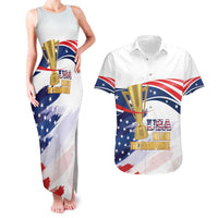 Personalized United States Soccer Couples Matching Tank Maxi Dress and Hawaiian Shirt 2025 USA Champions - Wonder Print Shop