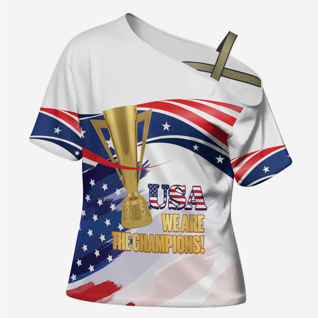 United States Soccer Cross Shoulder Shirt 2025 USA Champions - Wonder Print Shop