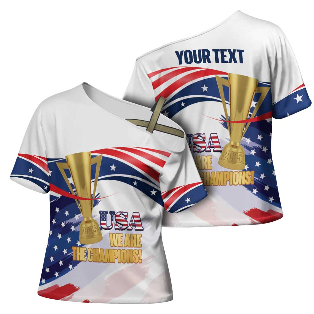 United States Soccer Cross Shoulder Shirt 2025 USA Champions - Wonder Print Shop