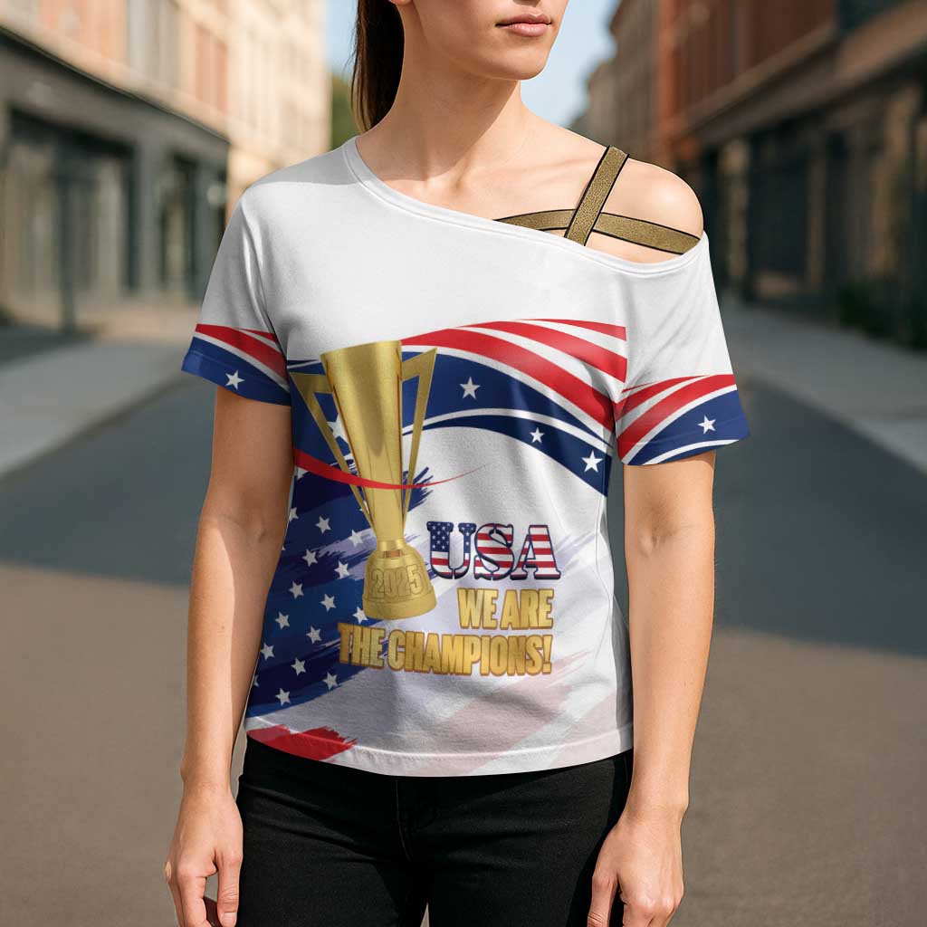 United States Soccer Cross Shoulder Shirt 2025 USA Champions - Wonder Print Shop