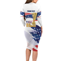 Personalized United States Soccer Family Matching Long Sleeve Bodycon Dress and Hawaiian Shirt 2025 USA Champions - Wonder Print Shop