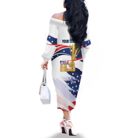 Personalized United States Soccer Family Matching Off The Shoulder Long Sleeve Dress and Hawaiian Shirt 2025 USA Champions - Wonder Print Shop