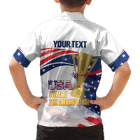 Personalized United States Soccer Family Matching Off Shoulder Short Dress and Hawaiian Shirt 2025 USA Champions - Wonder Print Shop