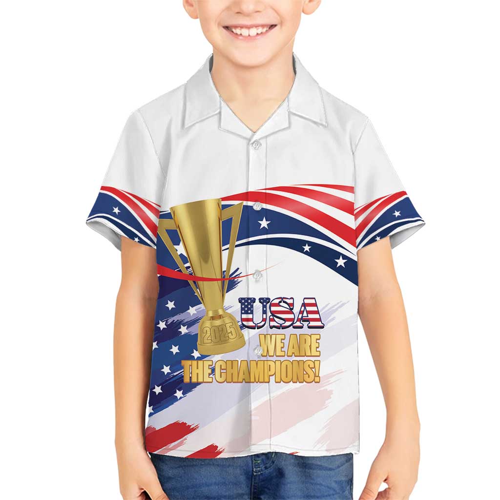 Personalized United States Soccer Family Matching Off Shoulder Short Dress and Hawaiian Shirt 2025 USA Champions - Wonder Print Shop