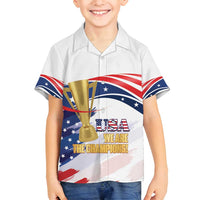 Personalized United States Soccer Family Matching Off Shoulder Short Dress and Hawaiian Shirt 2025 USA Champions - Wonder Print Shop