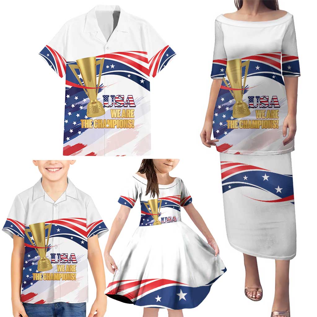 Personalized United States Soccer Family Matching Puletasi and Hawaiian Shirt 2025 USA Champions - Wonder Print Shop