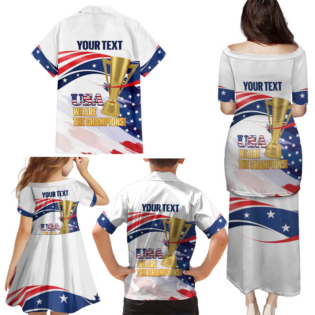 Personalized United States Soccer Family Matching Puletasi and Hawaiian Shirt 2025 USA Champions - Wonder Print Shop
