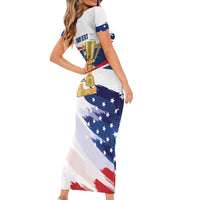 Personalized United States Soccer Family Matching Short Sleeve Bodycon Dress and Hawaiian Shirt 2025 USA Champions - Wonder Print Shop