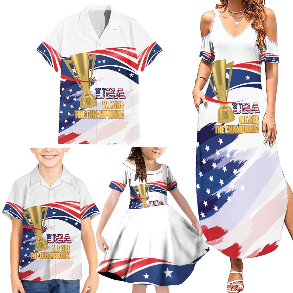 Personalized United States Soccer Family Matching Summer Maxi Dress and Hawaiian Shirt 2025 USA Champions - Wonder Print Shop